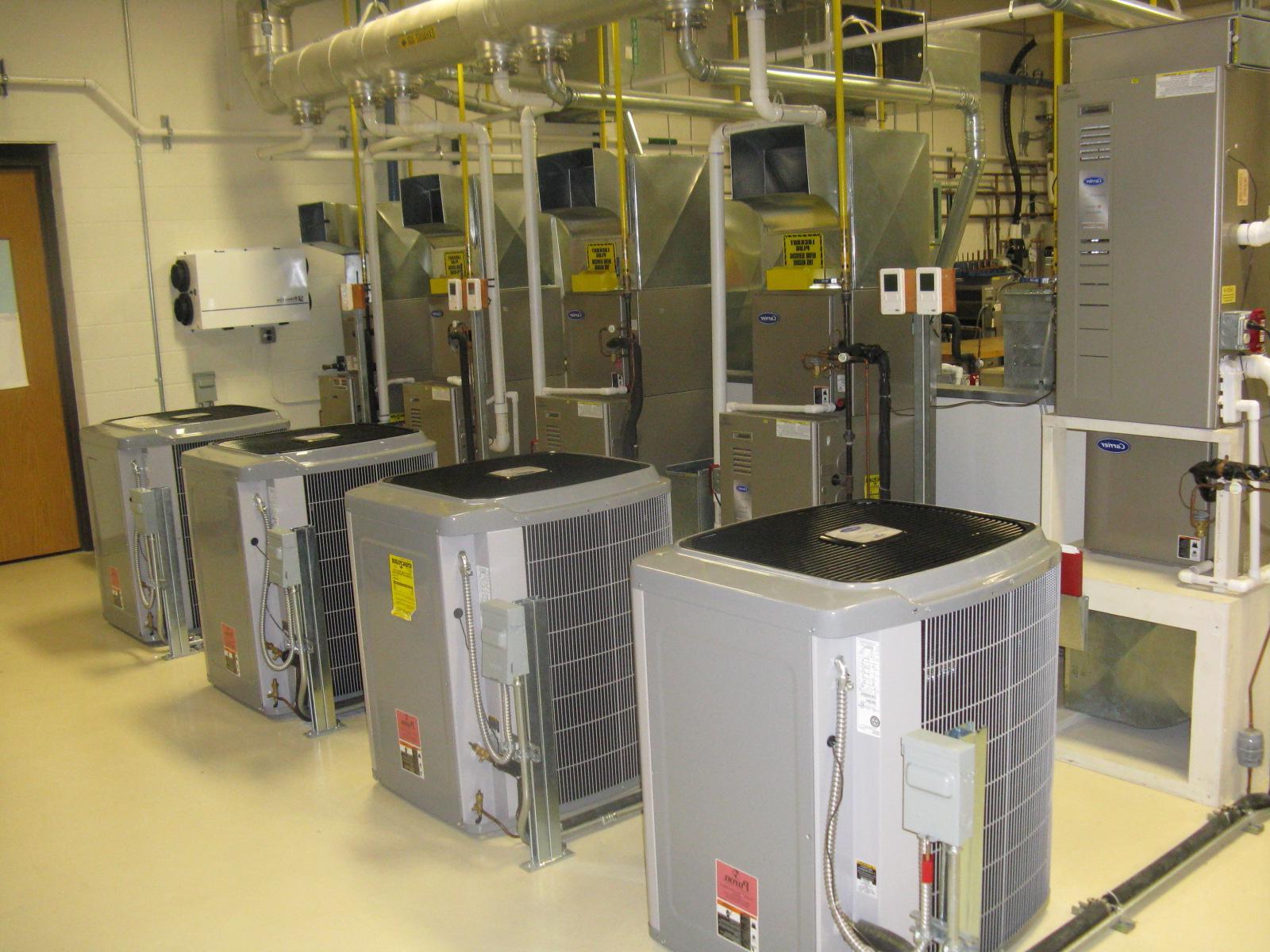 High efficiency A/C units in HVAC lab