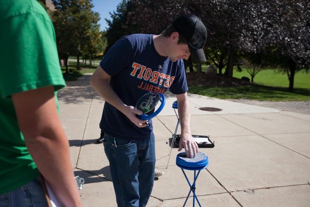 Renewable Energy student sets up Solar Pathfinder instrument