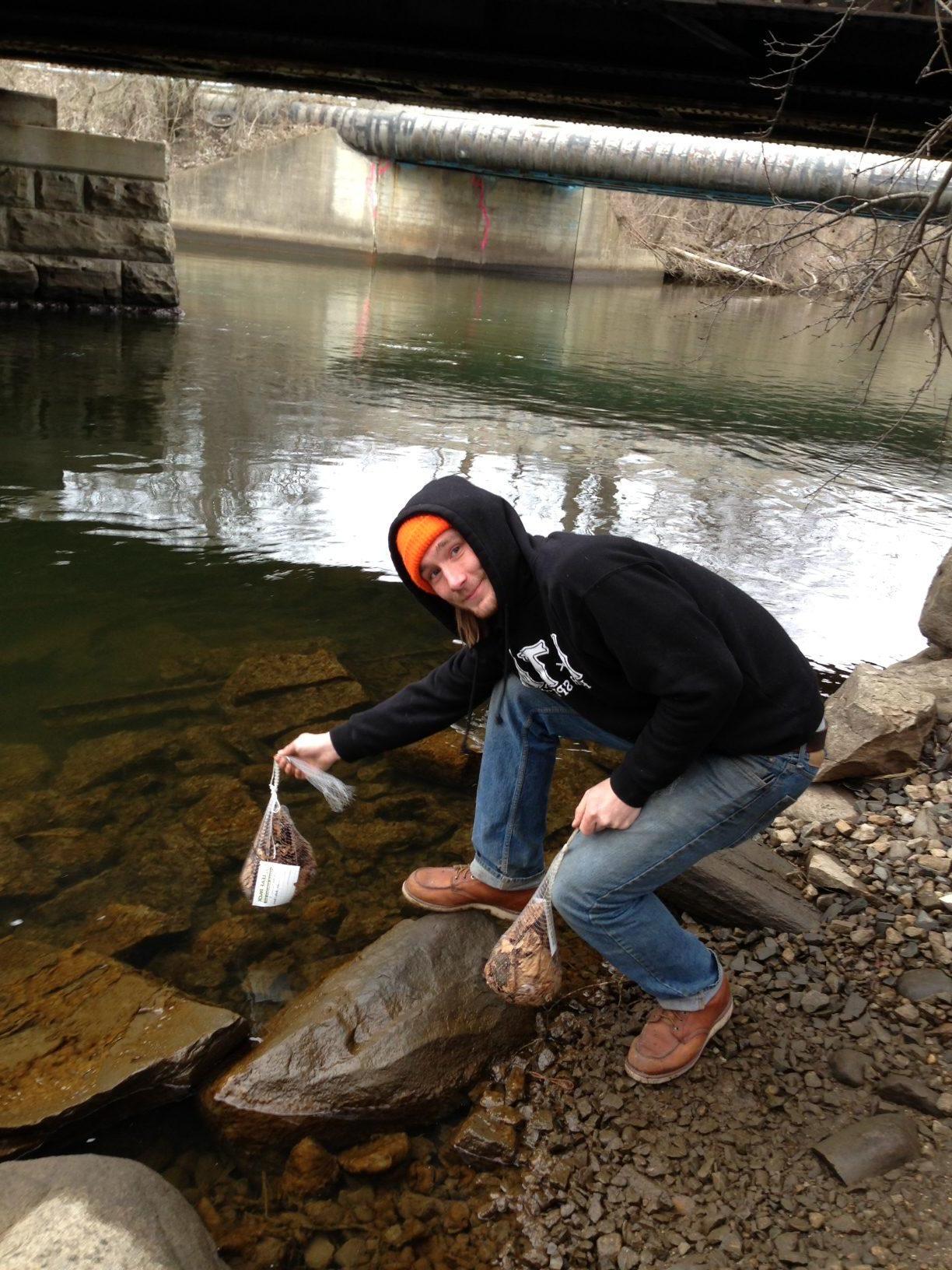 Environmental Science students conduct water testing at nearby Parker Mill.